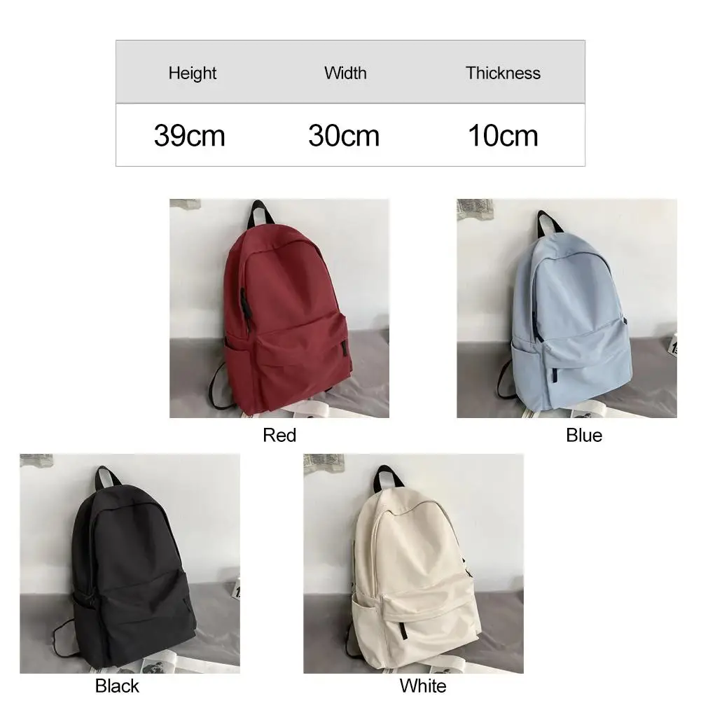 Backpack Female Students With Solid Color Backpack Large Capacity Backpack Primary School Junior High School Senior High School