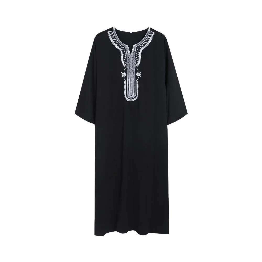 Ethnic Style Hot New Arrival: Islamic Men's Short-sleeve Embroidered Robe, Preferred Moroccan Loose Arabian Ethnic Costume