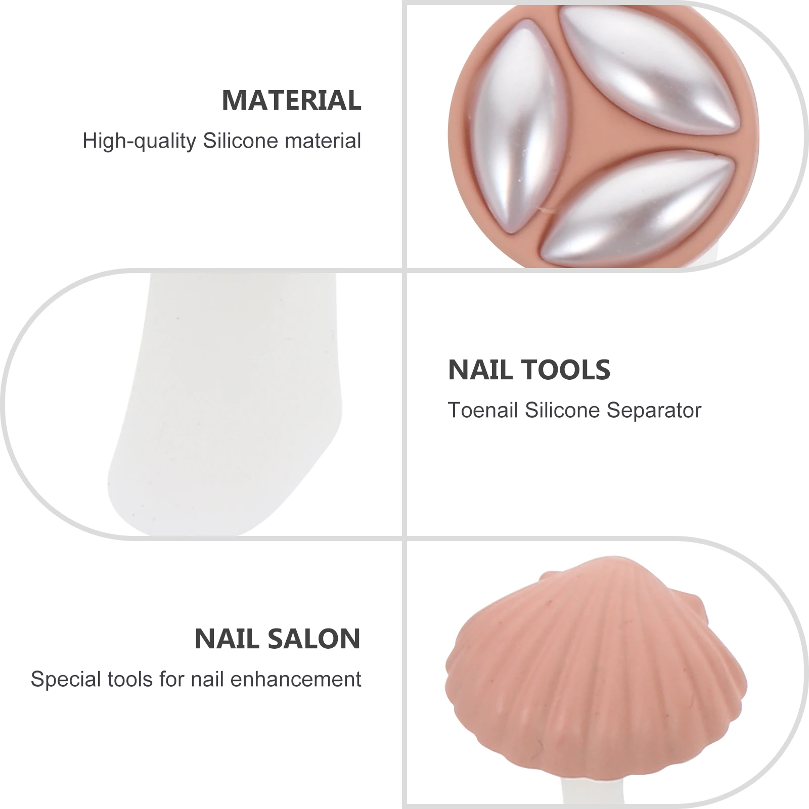 

1 set 1 Set Silicone Pedicure Separator Manicure Foot Divider Nail Tool Reusable Spacers For Toenail Art Lovely Design Foot Toe