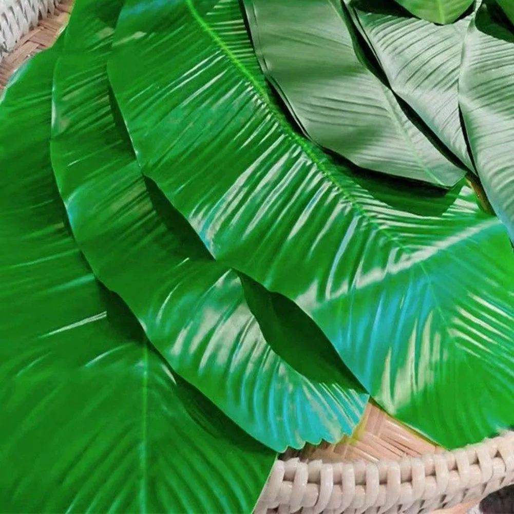 5PCS Large Artificial Banana Leaves Faux Tropical Leaves For Hawaiian Luau Party Banana Leaf Simulation Plant Decoration New