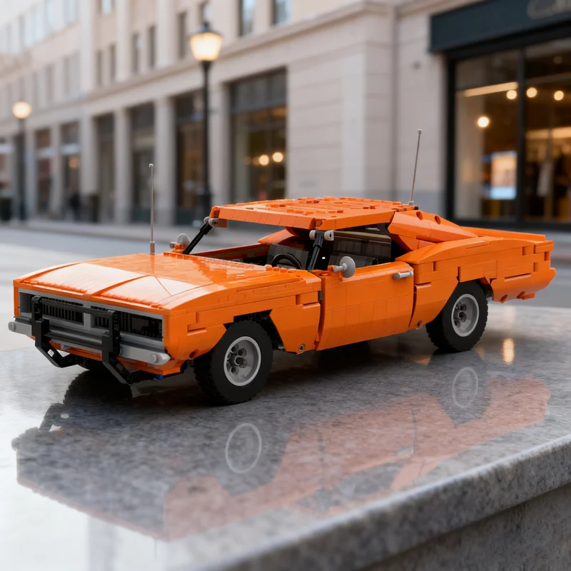 

1853 шт. MOC General Lee, статическая версия, техническая модель, строительные игрушечные блоки, рождественский подарок, креативная идея, образование