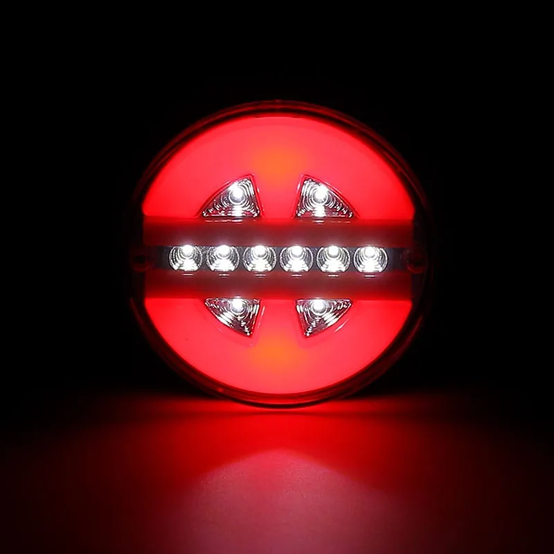 2PCS LED Truck Trailer Tail Lights Waterproof Flow Running Turn Signal Brake Stop Light Pickup Rear Light Tractor Taillights