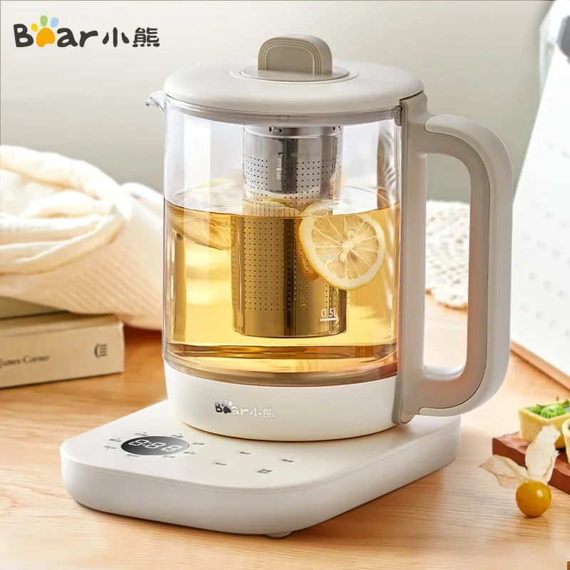 الدب الرعاية الصحية وعاء 1.5L المنزل متعددة الوظائف غلاية كهربائية 1000 واط التلقائي مكتب صغير كهربائي براد شاي شاي بالأعشاب المزهرة غلاية