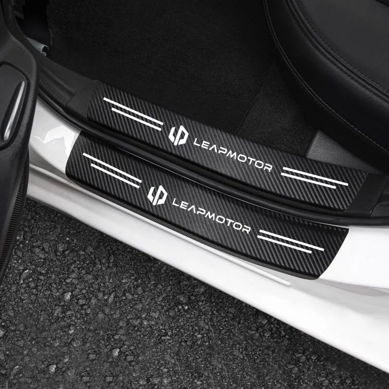 Защитная пластина для автомобильной двери наклейки на порог из углеродного волокна Защита для заднего бампера для Leapmotor Leap Motor T03 S01 C11 C01 аксессуары для Reev