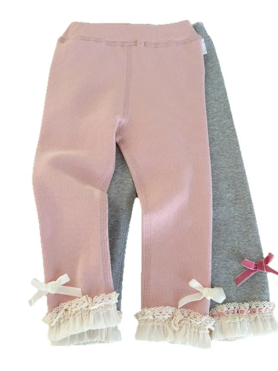 Calças de Inverno para Meninas Bebês Faionable, Moda Coreana, Versáteis e Longas para Bebês e Crianças Pequenas