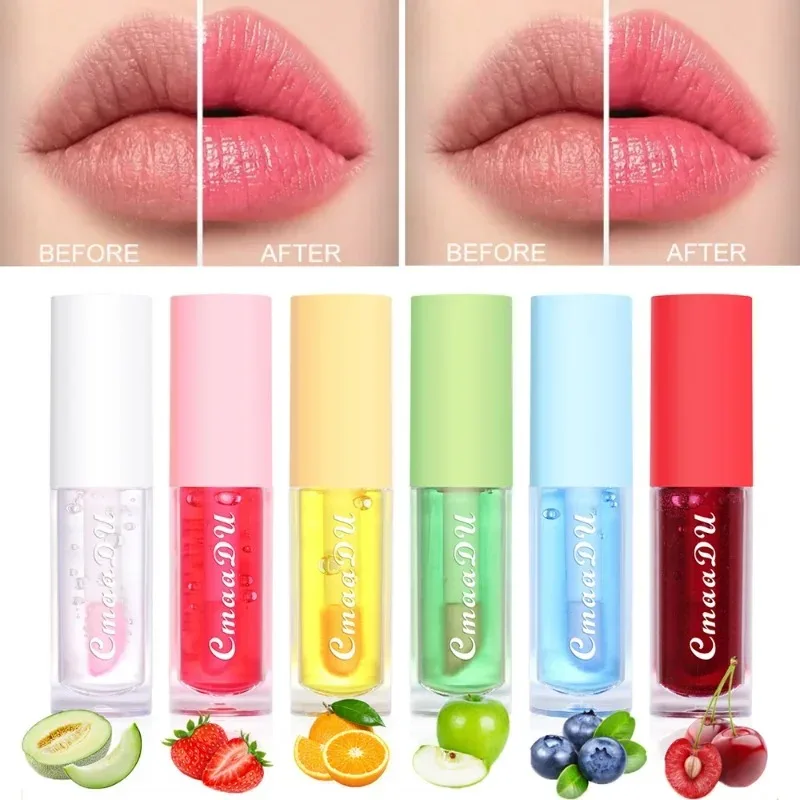 2ml Fruit Burst Scented Transparent Lip Oil Moisturizing Nourish Plumping Lips Skin Care Lip Balm Mirror Water Lip Gloss Makeup