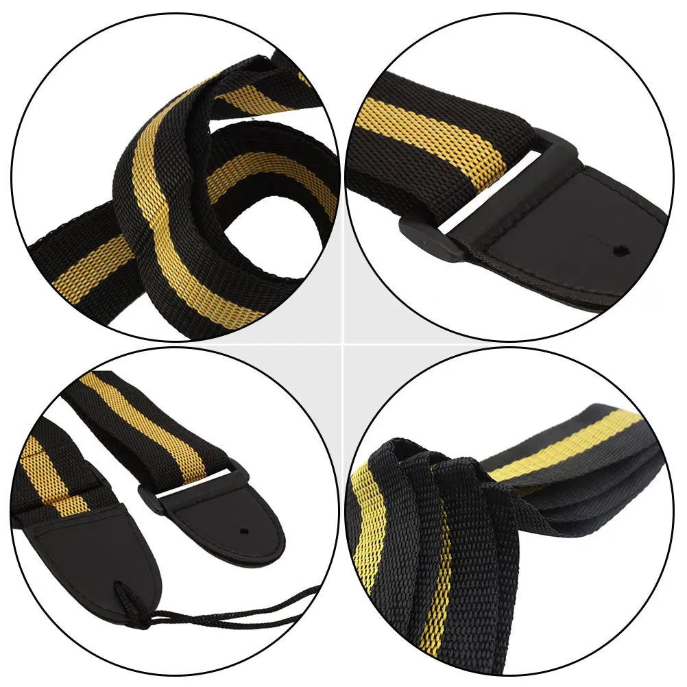 

2Pcs Guitar Strap Cotton PU Material Adjustable Small Width Comfortable Shoulder Belt Durable for Acoustic Bass Guitar Use
