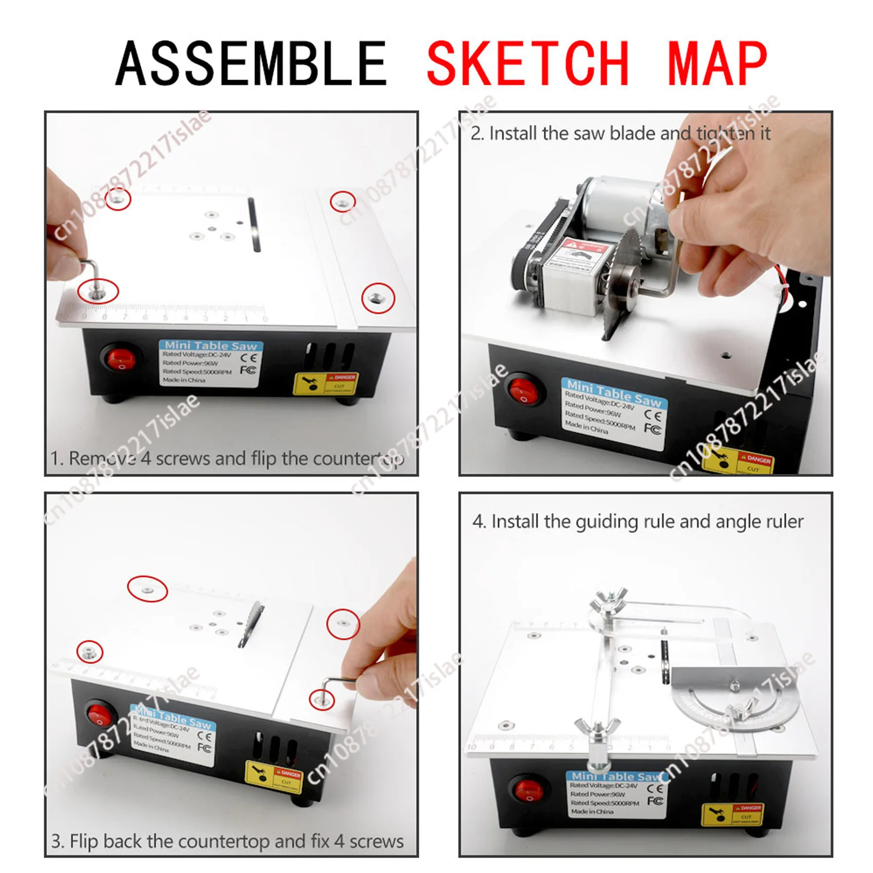 Surface mini table saw aluminum alloy mini small table saw DIY small cutting machine woodworking cutting saw