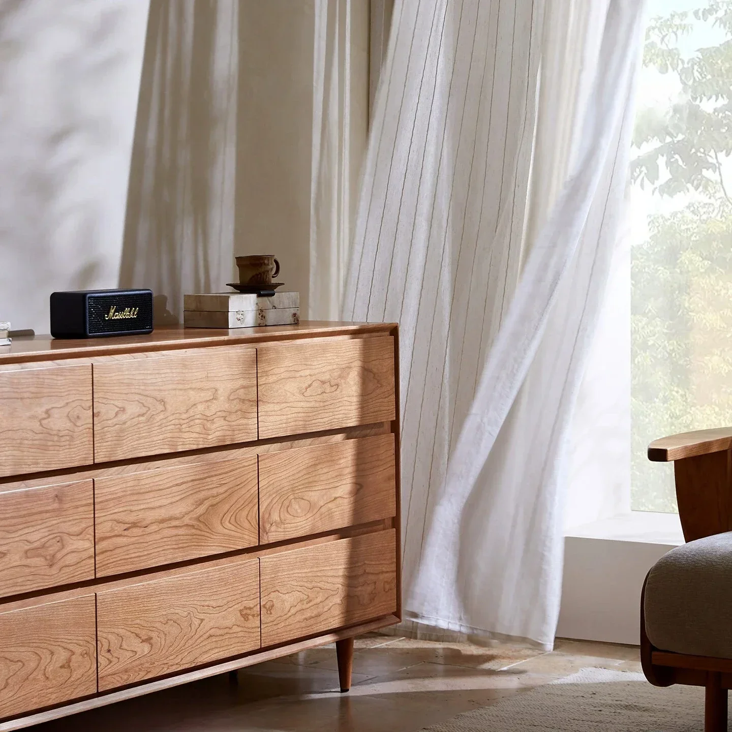 l23 Day and Night Nine Bucket Cabinet Cherry Wood Nordic Solid Wood Storage Bedroom Simple Locker