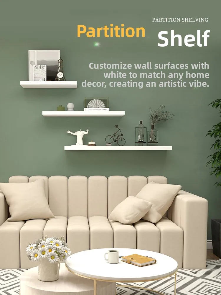 モダンミニマリストでおしゃれな壁掛け棚、クリエイティブなシングルロウセパレーター、リビングルーム北欧スタイルの本棚オーガナイザー
