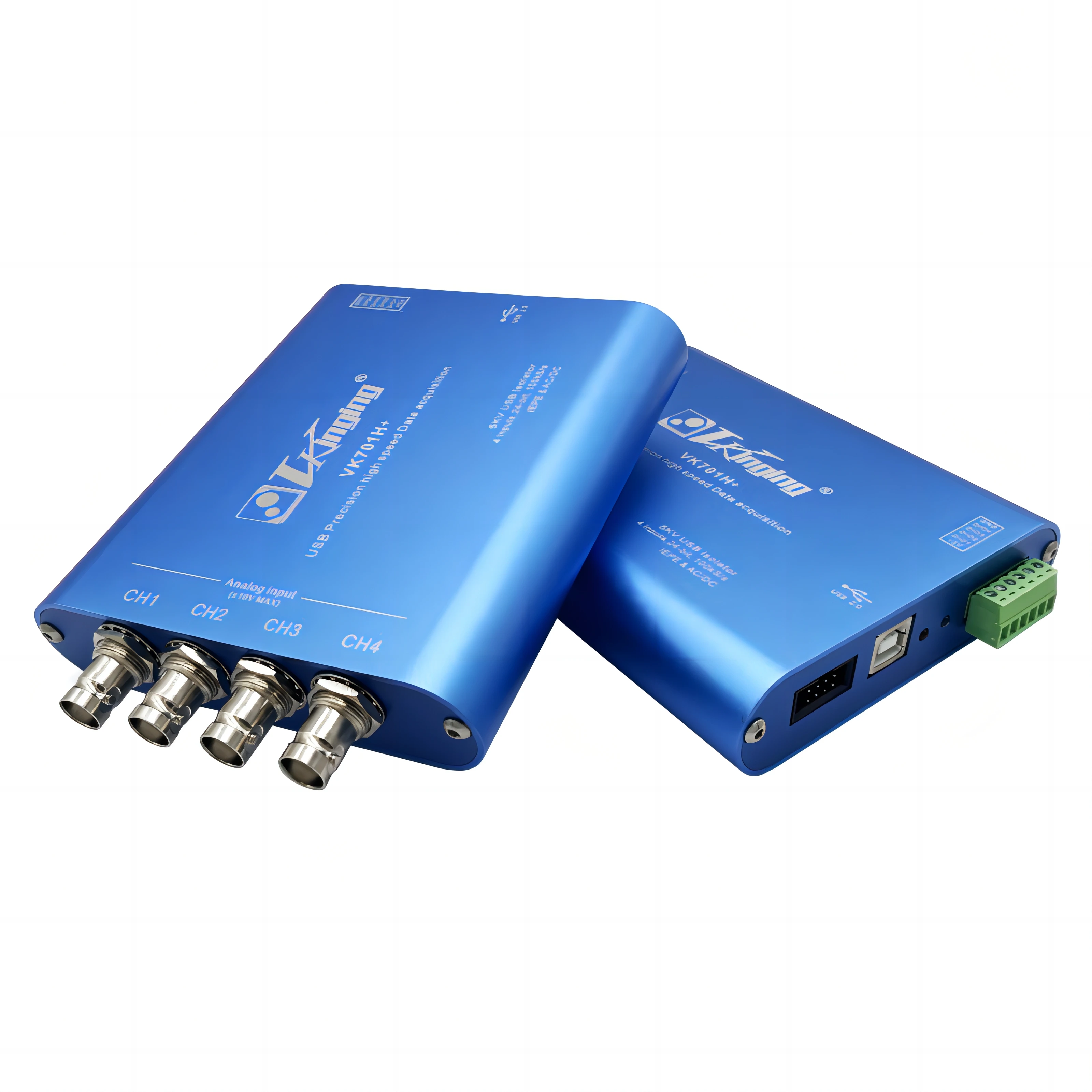 بطاقة اكتساب متزامنة USB ذات 4 قنوات معزولة 24 بت ADC IEPE UV MV 102.4K/s بيانات DAQ Labview Matlab