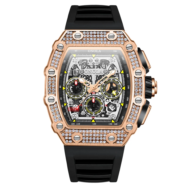 

ONOLA Watch For Men Women Fashion Business Wristwatch Automatic Square Hollow Casual Luxury Waterproof Mechanic Watches