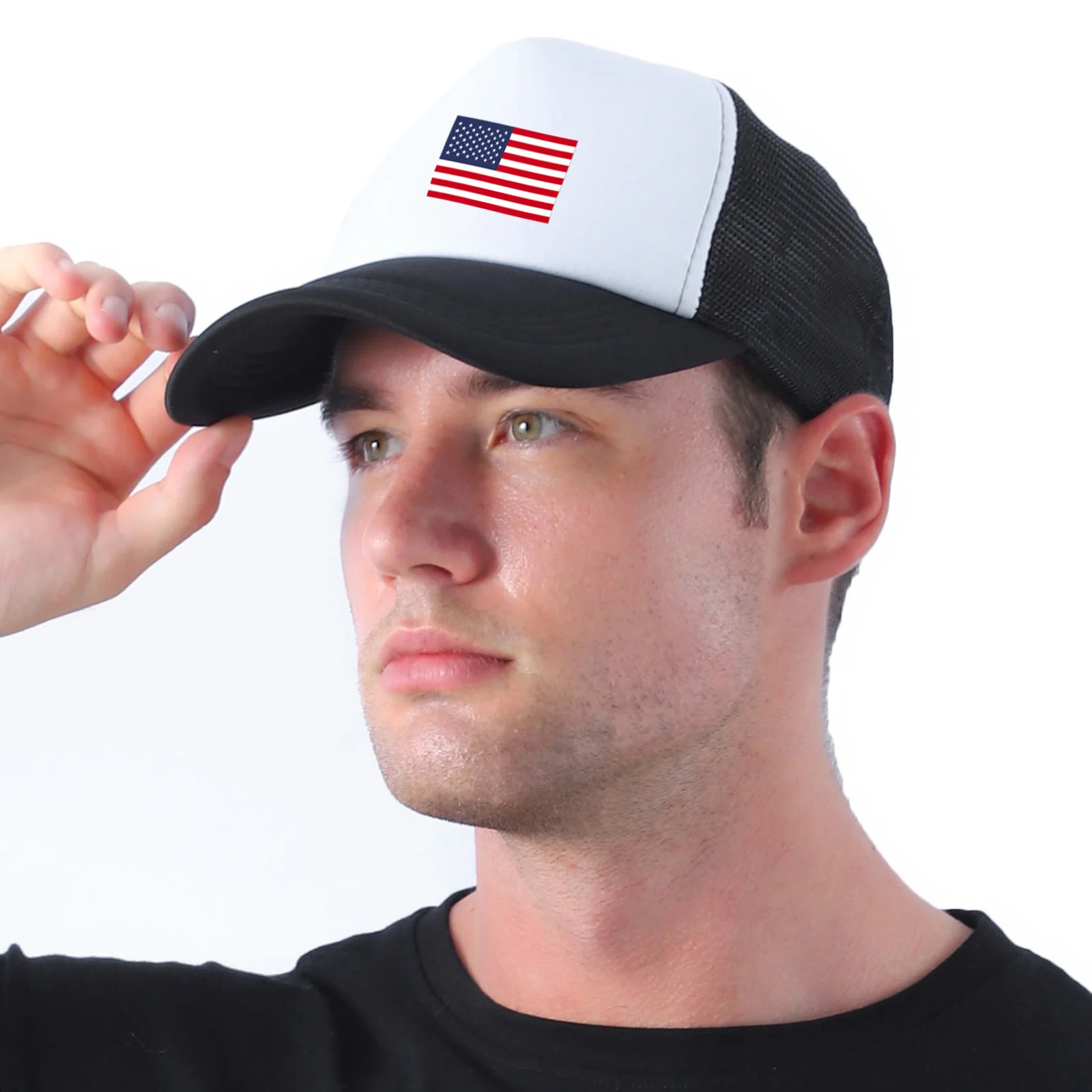 Mens Trucker Hats Spring Summer USA Flag Breathable Mesh Net Baseball Caps Women Travel Advertising Snapback Cap Dad Cap