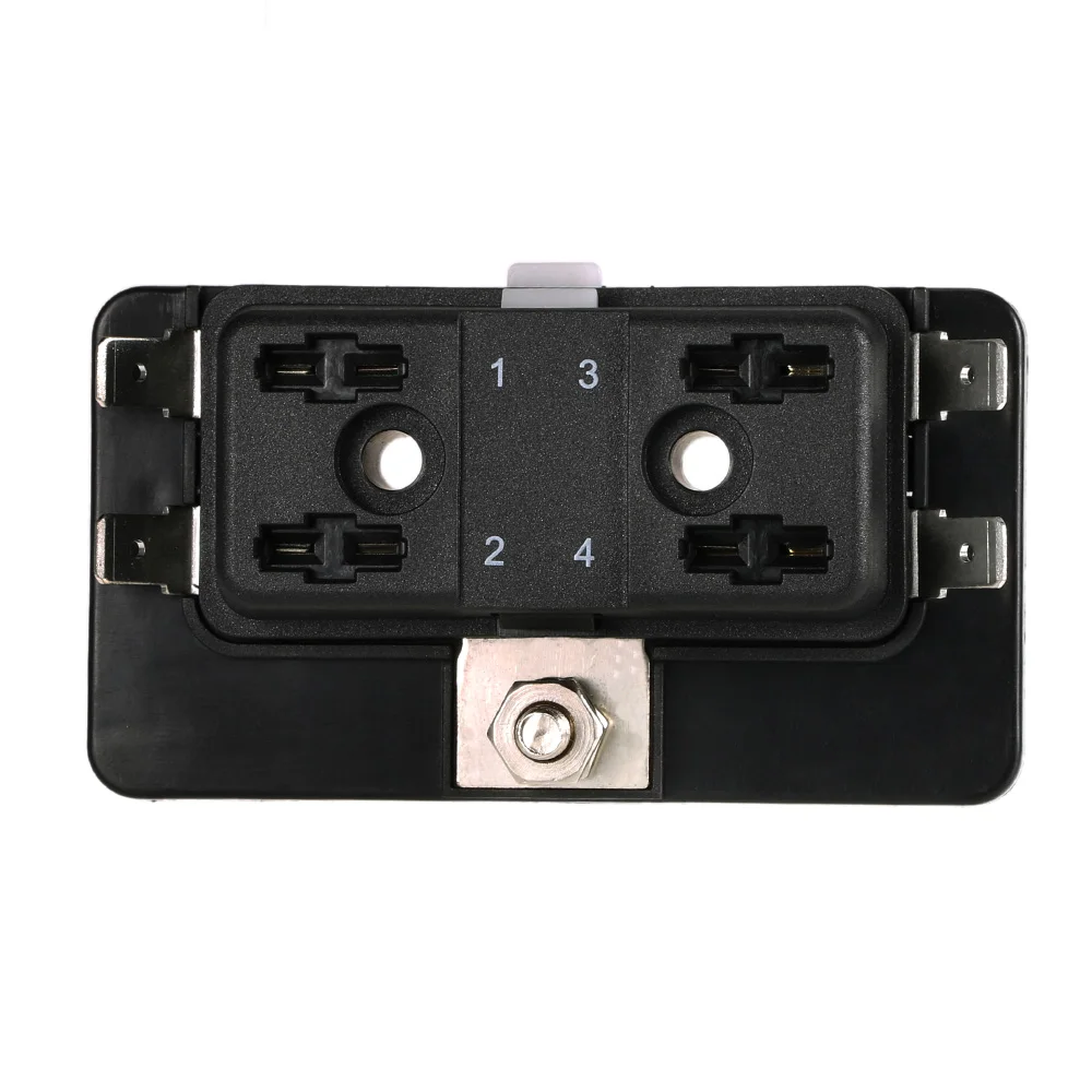 4 Way Mini Blade Fuse Box Holder APM ATM 5A 10A 25A for Car Boat Marine Trike 12V 24V 4 Way Fuse Box Holder