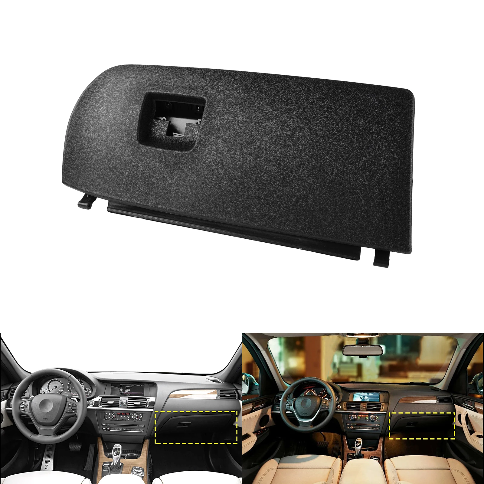

ANGRONG 1 PCS Glove Compartment Cover for BMW F25 F26 Cover Glove Compartment Cover Black