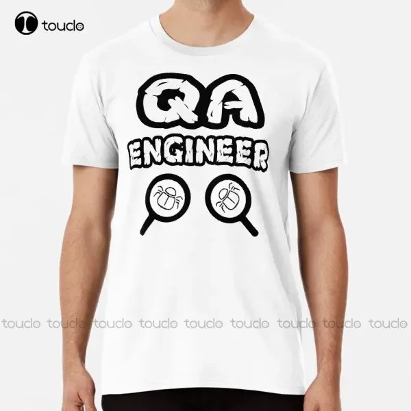 Qa Engineer Cute Black & White Design For Quality Assurance Engineers Automation Work Test Premium T-Shirt Xs-5Xl Custom Gift