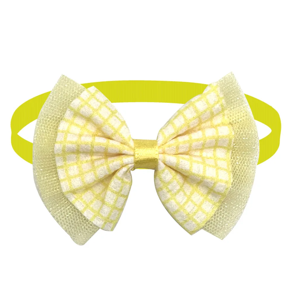 50/100Pcs Plaid Dog Bow Ties Pets Cat Grooming Accessories Cute Tartan Dog Bowties Bowknots Decoration Bows For Small Pets