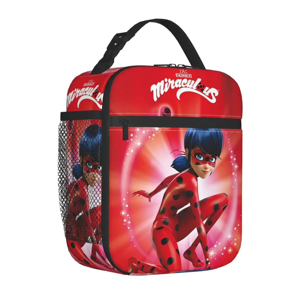 

Miraculou Ladybugss Superhero Insulated Lunch Bag Large Reusable Cooler Bag Tote Lunch Box College Picnic Food Storage Bags