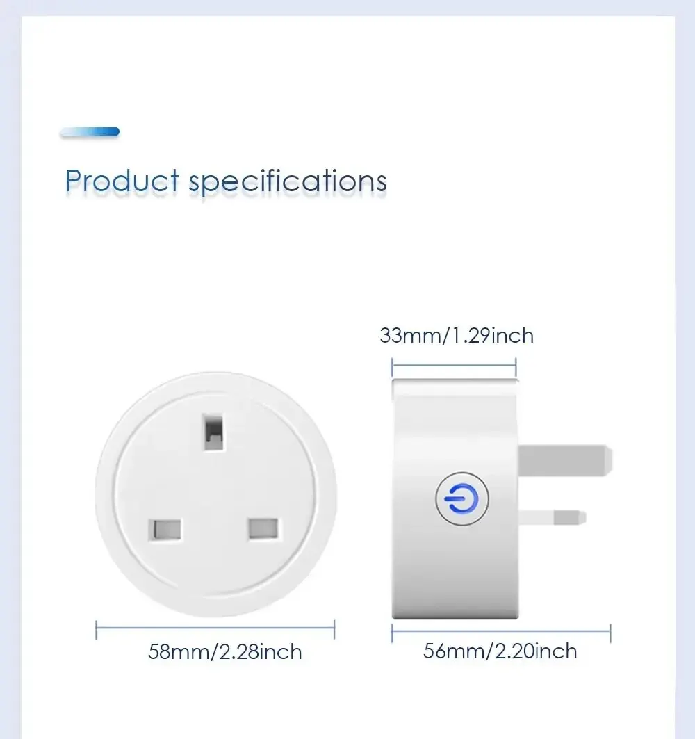 Tuya EWLink WiFi 16A UK Smart Plug Mini Smart Socket Remote Voice Control with Energy Monitor Timer Smart Home Google Home Alexa