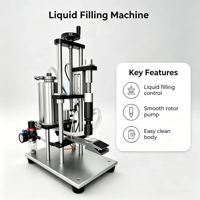 Pneumatic Vacuum Filling Machine for Perfume Essential Oil Hydrosol Glass Bottle Liquid Filling Machinery Cosmetics Workshop