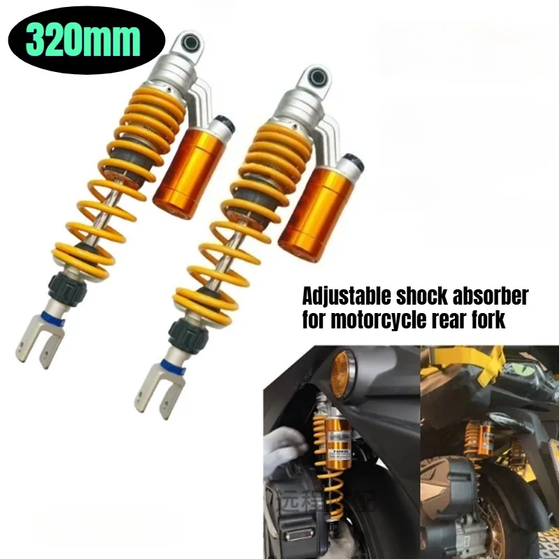 320mm Motorcycle Suspension Spring Rear Air Shock Absorbers for Honda Yamaha BWS 125 Dirt Bike Gokart Quad ATV Nmax Xmax Aerox