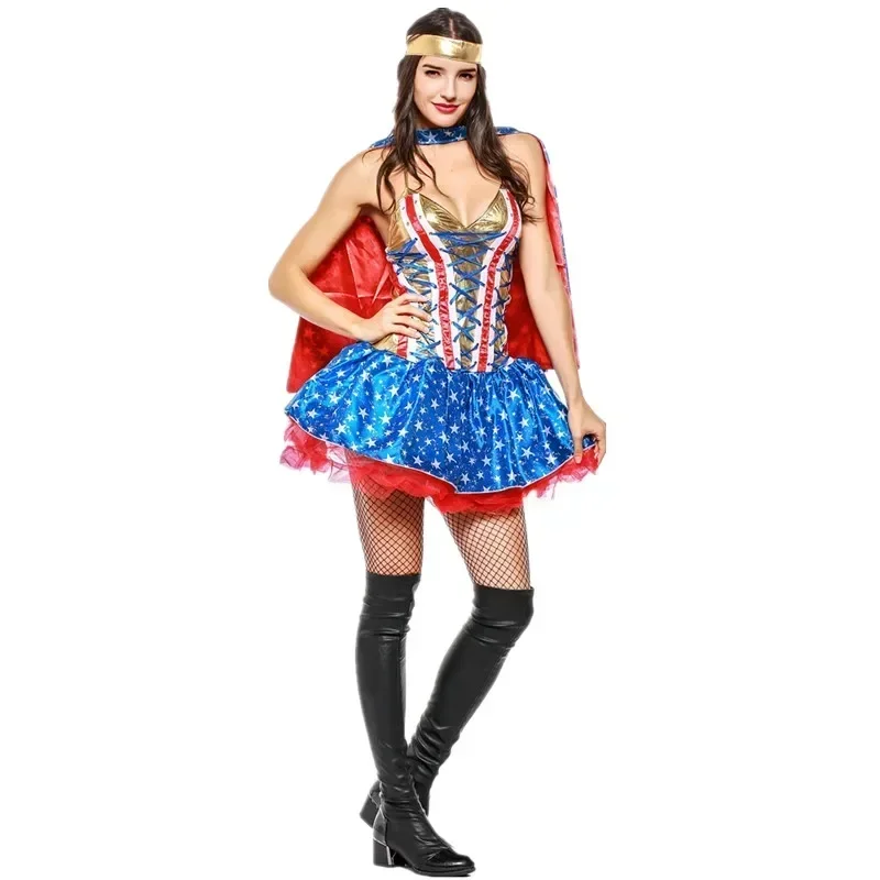 مثير الكبار روما Supergirl زي هالوين الدجاجة حزب سوبر المرأة تأثيري فستان بتصميم حالم