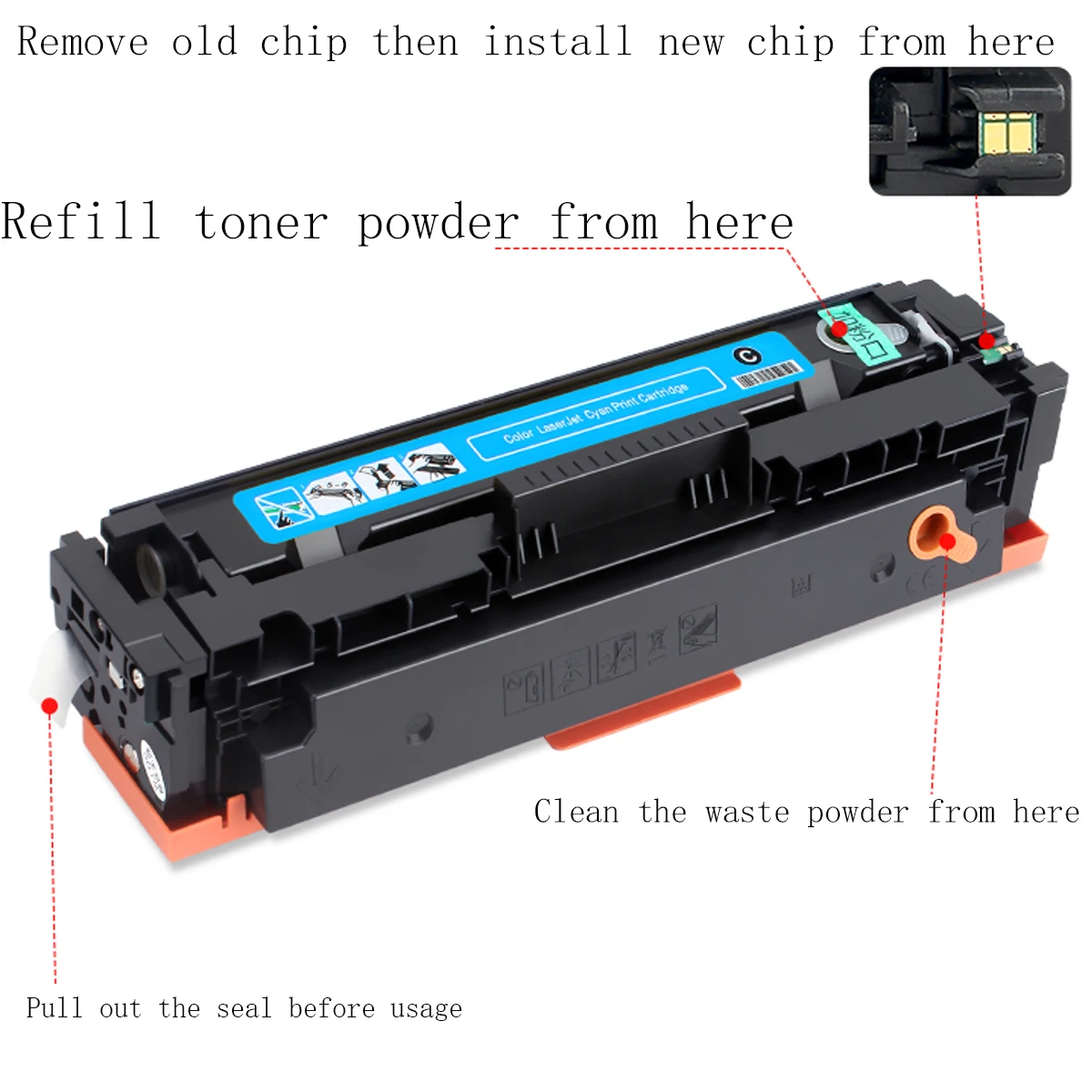 Toner Cartridge for Canon Color imageCLASS i-Sensys Satera IC IS MF 632CDW MF 634CDW LBP 612C LBP 611C MF 635CX CRG-045 1244C001