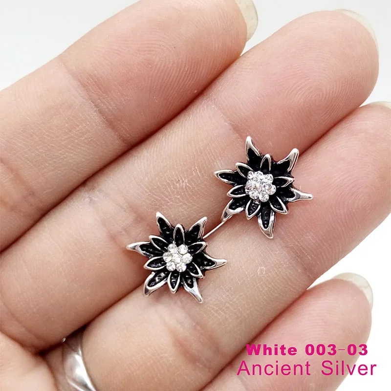 

New Bavarian Edelweiss Flower Stud Earings Ladies Costume Jewelry Traditional Colors German Earring For Women Girls