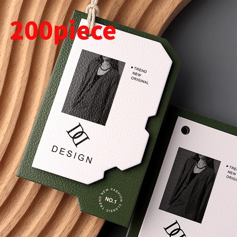 20 0piece.Custom.High Quality Custom Luxury Garment Swing Tags Clothes Label Print Name Logo Plastic Hang With String Paper