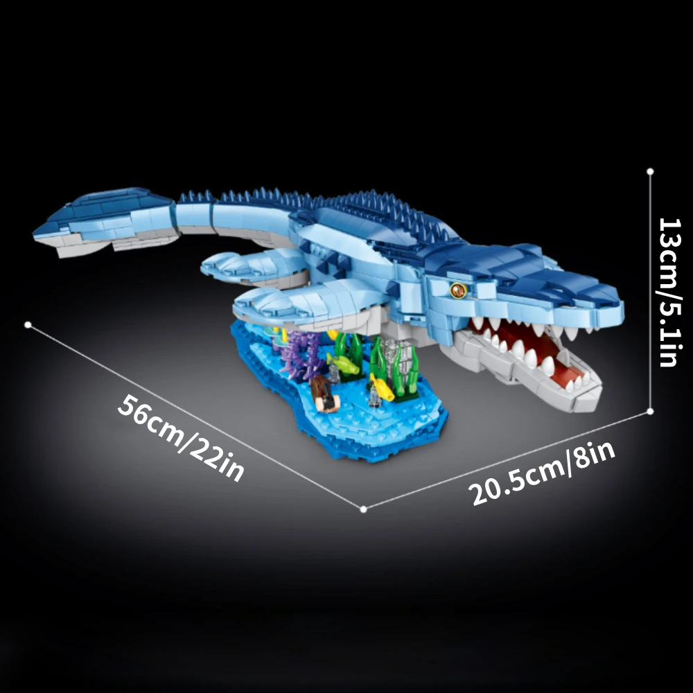 Jurassic Mosasaurus Building Block Set 1158 Pieces Compatible Legos Brick Building Kit Dinosaur World Park Block toys for Boys