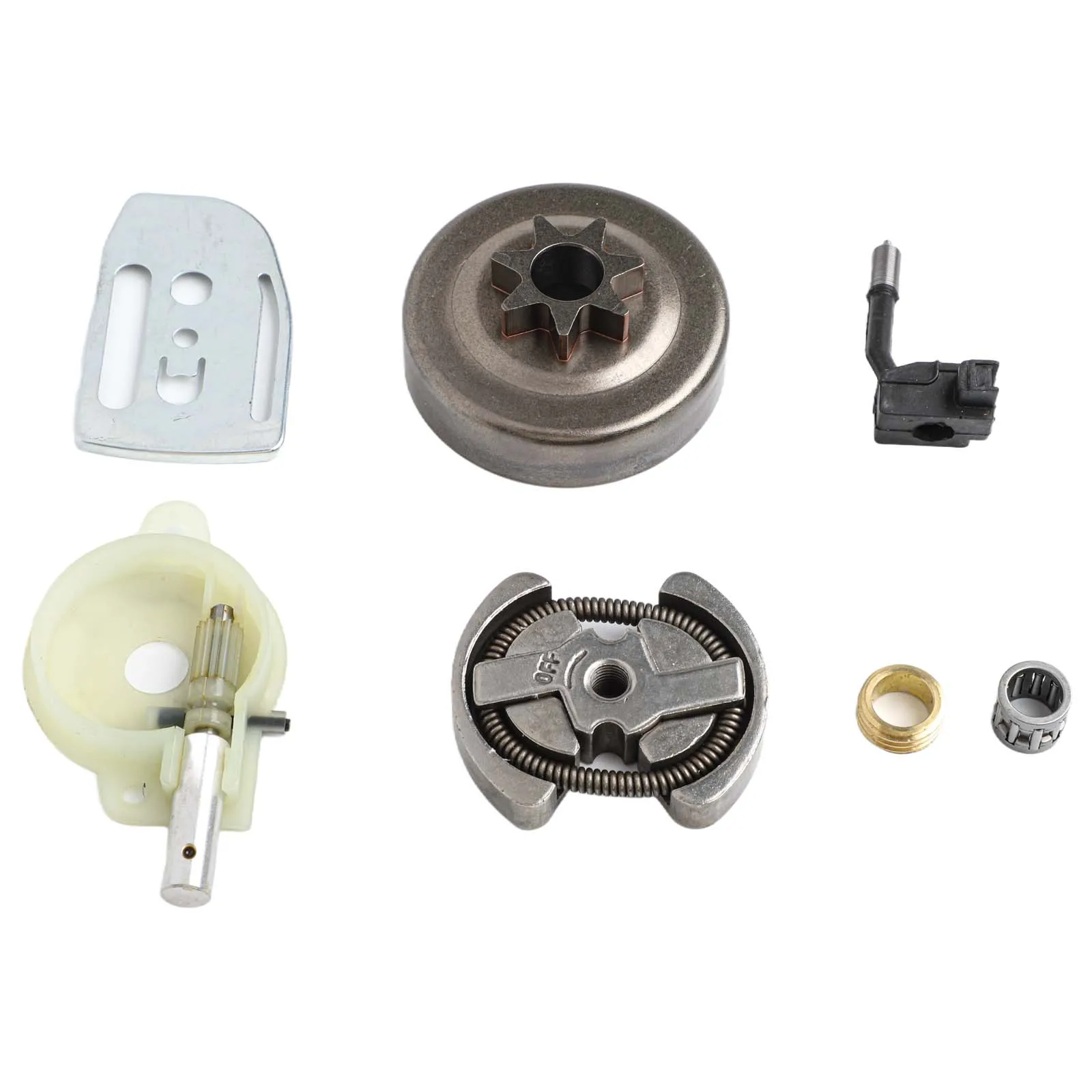 Oiler Gear and Clutch Drum Assembly Set for 41 136 137 141 142 Chainsaw with Oil Pump Worm Gear Clutch and Bar Plate Components