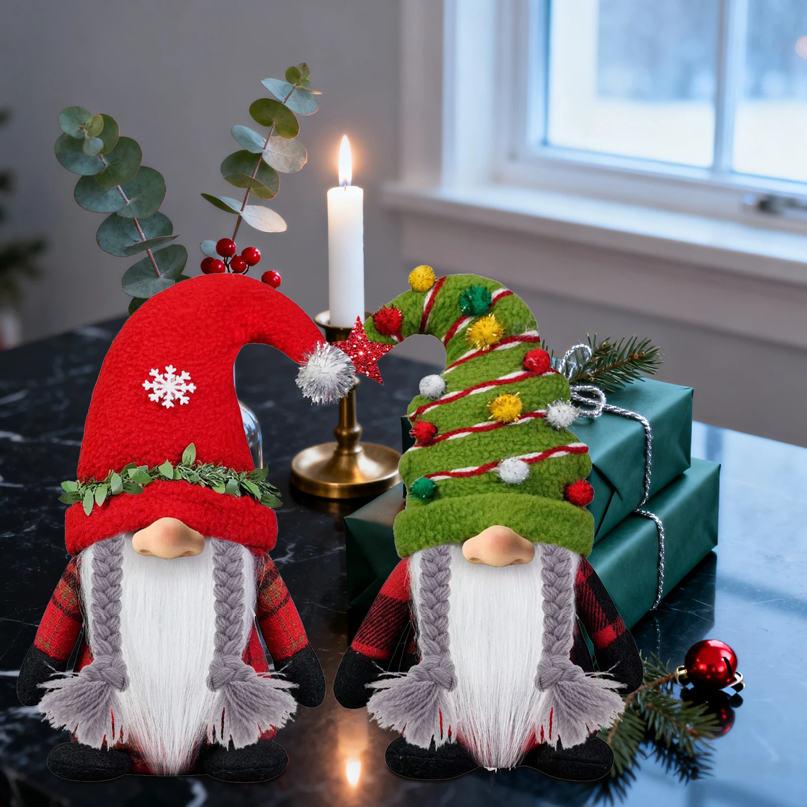 

10Pcs Christmas Gnome Craft Braids Handmade Pre-Cut Faux Hair for DIY Holiday Decorations Gnome Crafting Accessories Halloween