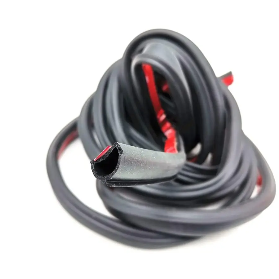 

4 Meter Slant D Shape Sealing Car Door Trunk Hood Edge Trim Rubber Weather Strip