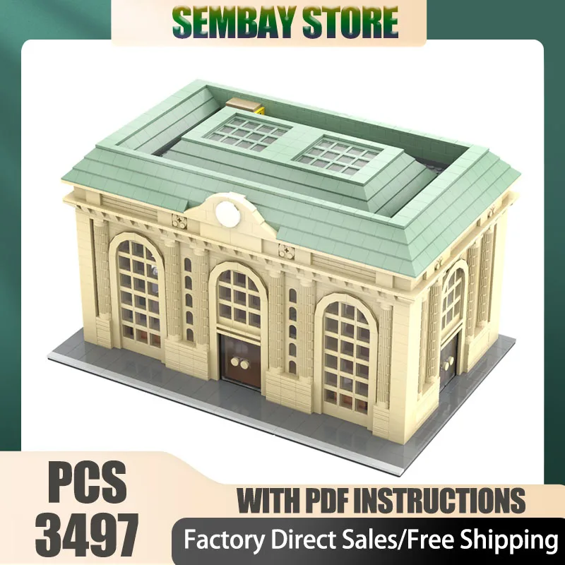 

Movie Model Moc Building Bricks Grand Central Station 48 x 32 Model Technology Blocks Christmas DIY Toy Construction Holiday