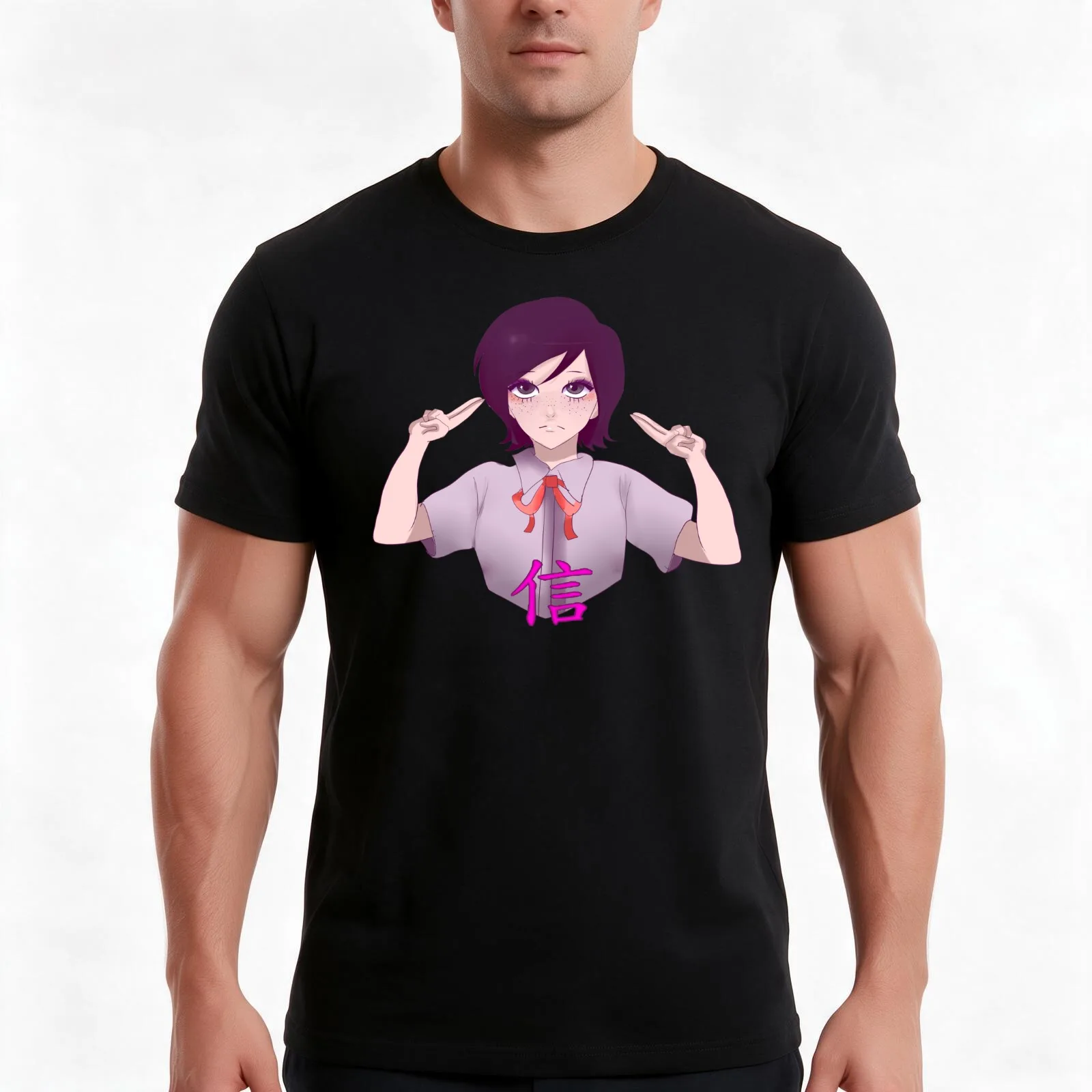 Devotion Mukuro Ikusaba T-Shirt, Summer Casual Cotton Tee, Oversized Streetwear Tops, Vintage Graphic Print, Unisex Men Women