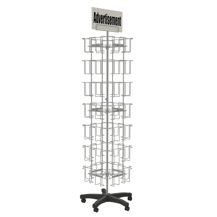 Store Comic Note Coloring Book Brochure Postcard Flyer Gift Greeting Card Metal Wire Rotating Display Stand Rack Holder
