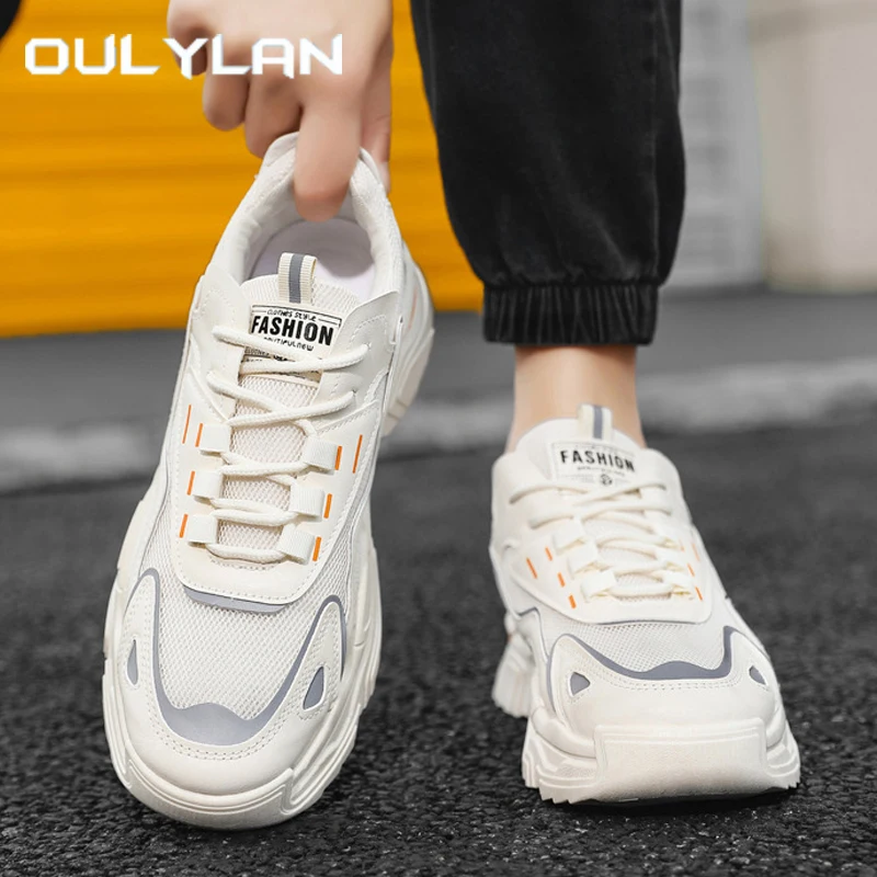 

Oulylan легкие кроссовки для мужчин 2024, мужские дизайнерские кожаные повседневные кроссовки на шнуровке, мужская уличная спортивная обувь для тенниса