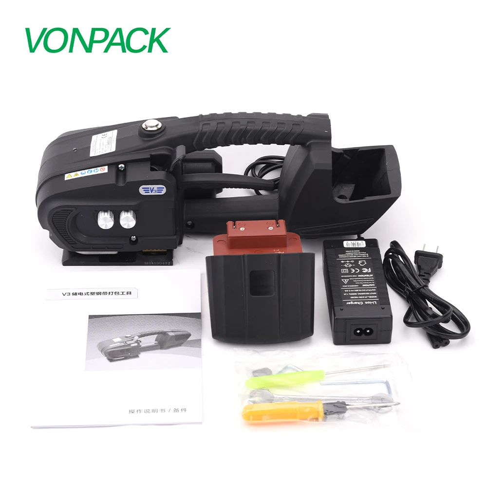 

V3 Manual Battery Strapping Tool Portable Electric Strapping Machine Friction and Welding Wood case Pallet Packaging Machine