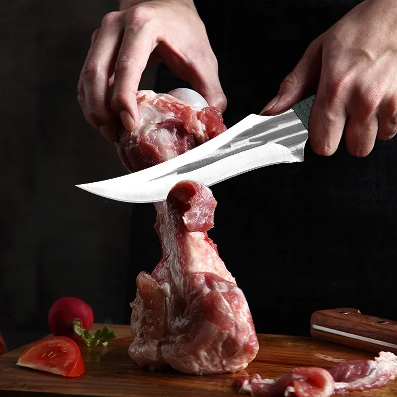 Butcher Boning Knife Hand Forged Blade Kitchen Knives Cleaver Meat Vegetables Chef Knife Slicing Fish Fruit BBQ Utility Knife