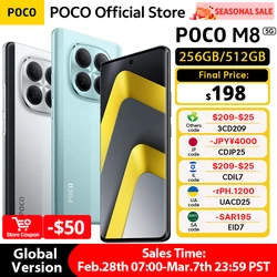 POCO M8 5G Global Version Smartphone 256GB 512GB Snapdragon® 6 Gen 3 NFC 6.77