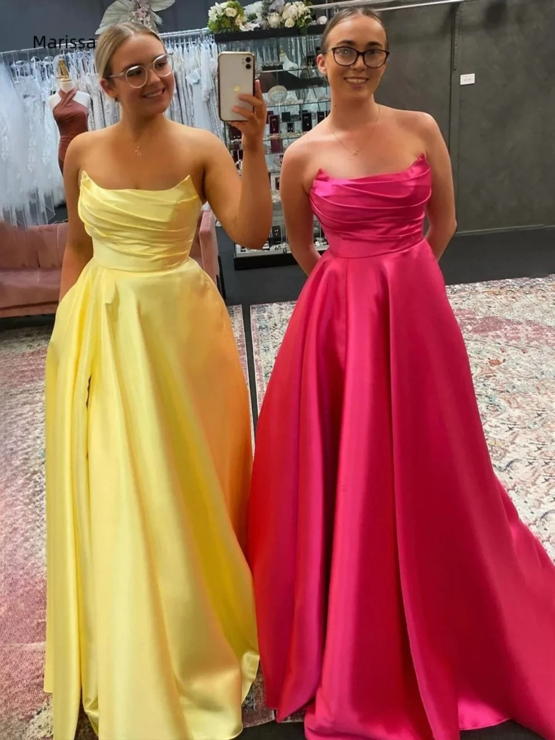 Marissa vestido de Gala hecho a medida línea A lujoso vestidos de noche para mujer elegante vestido de fiesta de boda vestido de baile con hombros descubiertos