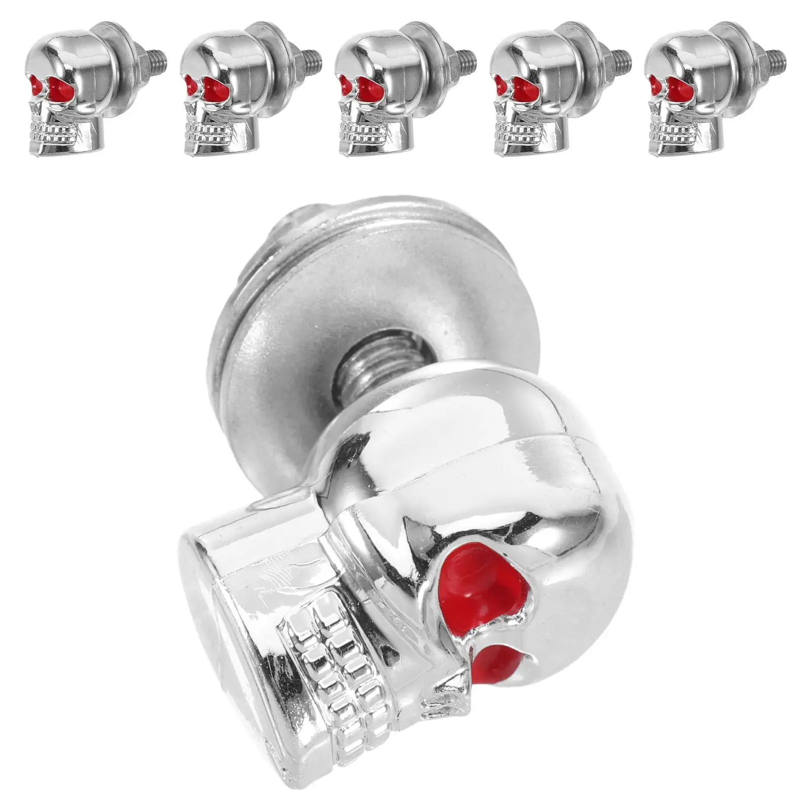 

6PCS Motorcycle Ghost Head Screws Sturdy Durable Decorative Motorbike License Plate Refitting Accessories Cool Look Bolts