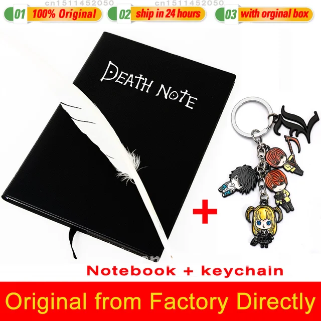 Death Note Cosplay Notebook, Grande Tema Anime, Original, Livro de Penas, Animação, Arte, Escrita, Diário, Escola, Colecionáveis