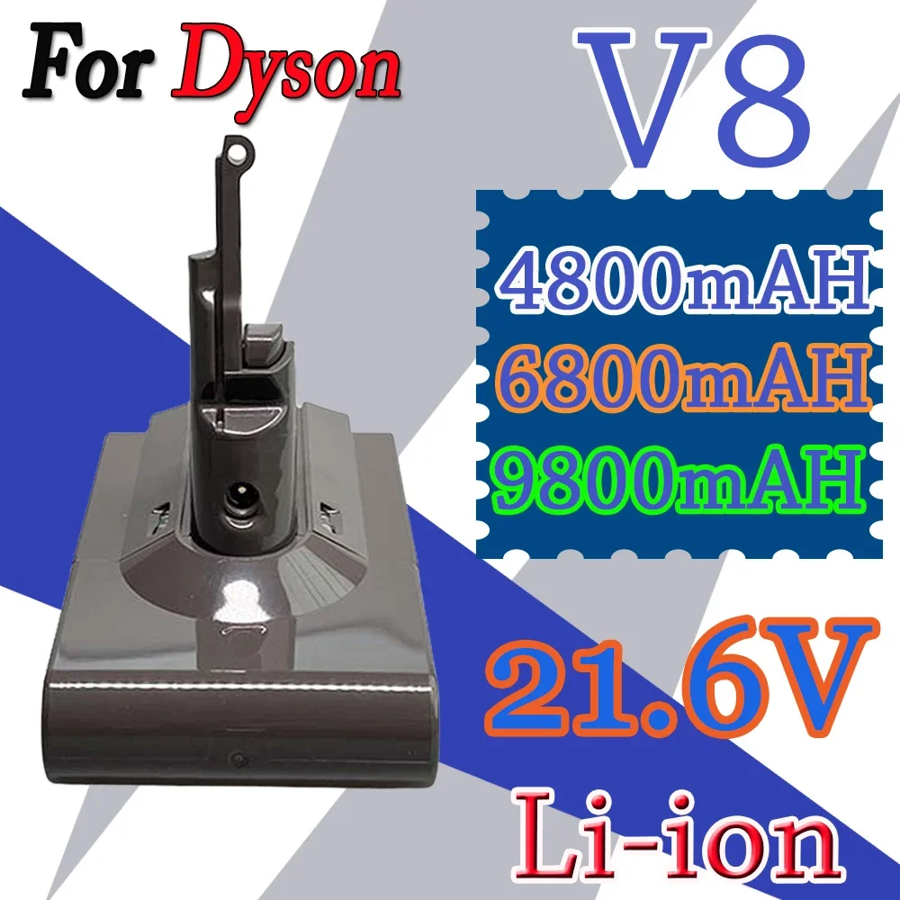 

4800/6800/9800mAh 21.6V For Dyson V8 Battery Absolute V8 Animal Li-ion SV10 Vacuum Cleaner series Rechargeable batteries