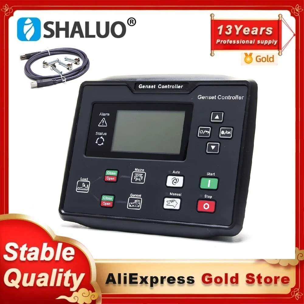 Replace SmartGen HGM6120N HGM6110N Generator Controller With USB Cable Diesel Engine AMF Auto Start Control Module 6110N 6120N