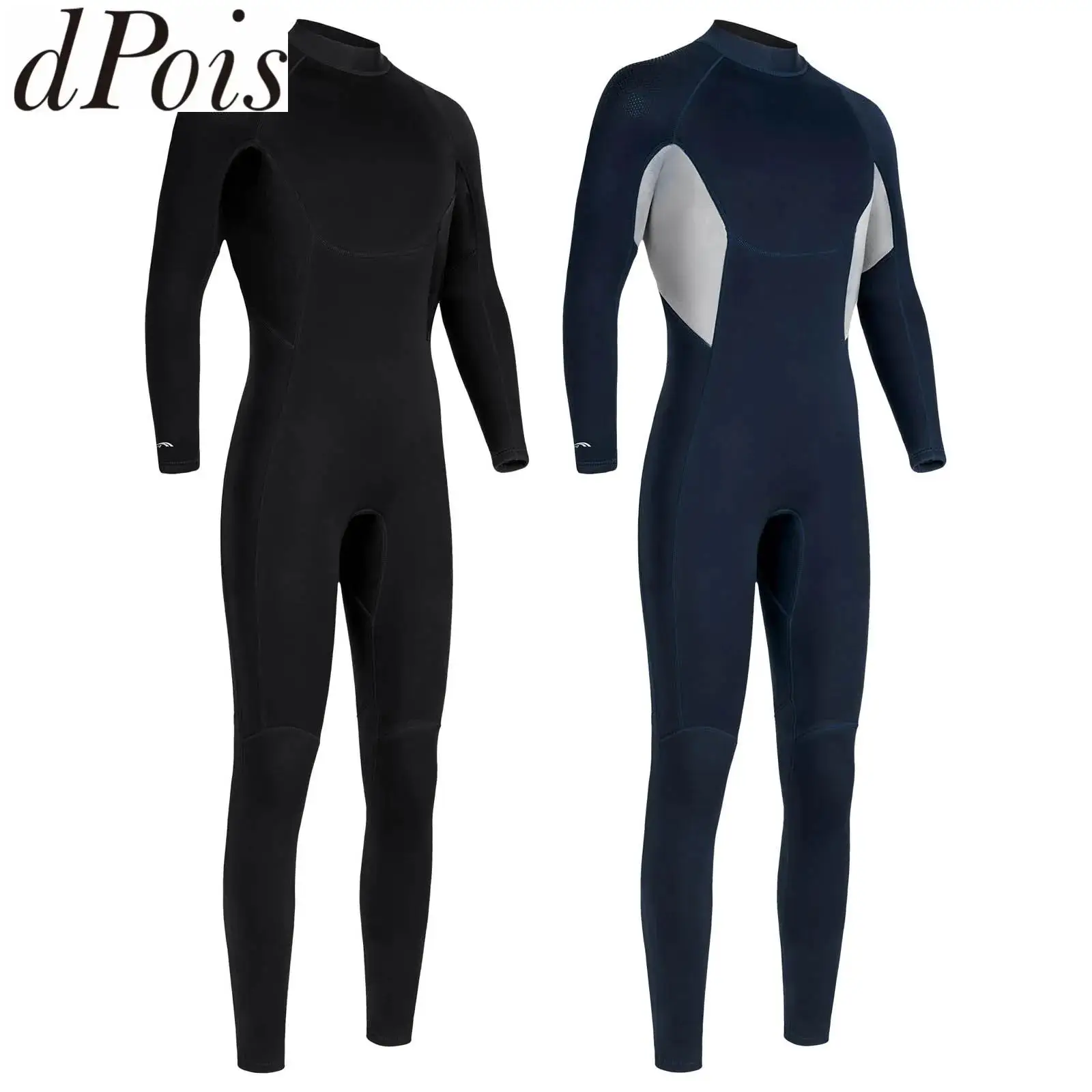 

Мужской неопреновый гидрокостюм 3 мм, цельный комбинезон на молнии с длинными рукавами для серфинга, дайвинга, подводного плавания, плавания