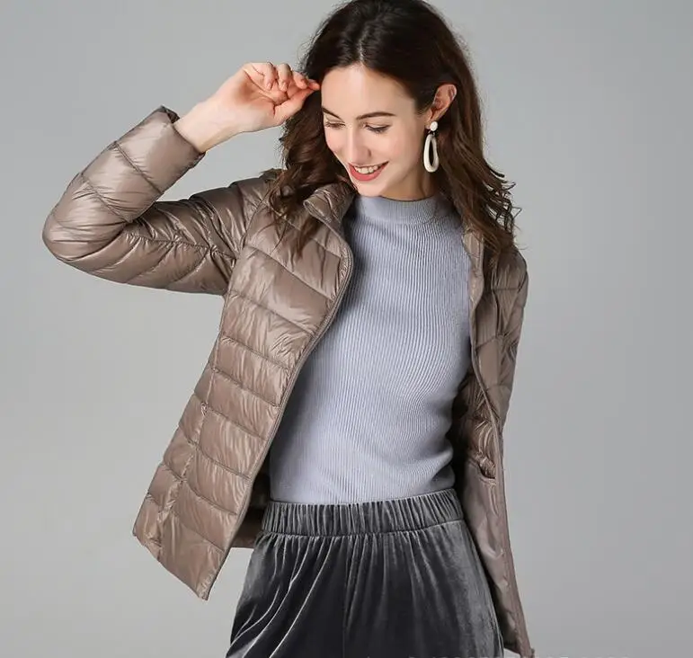 Woman's Ultra Light Winter White Duck Down Jacket Women Lightweight Padded Female Jacket Slim female Hooded Coat