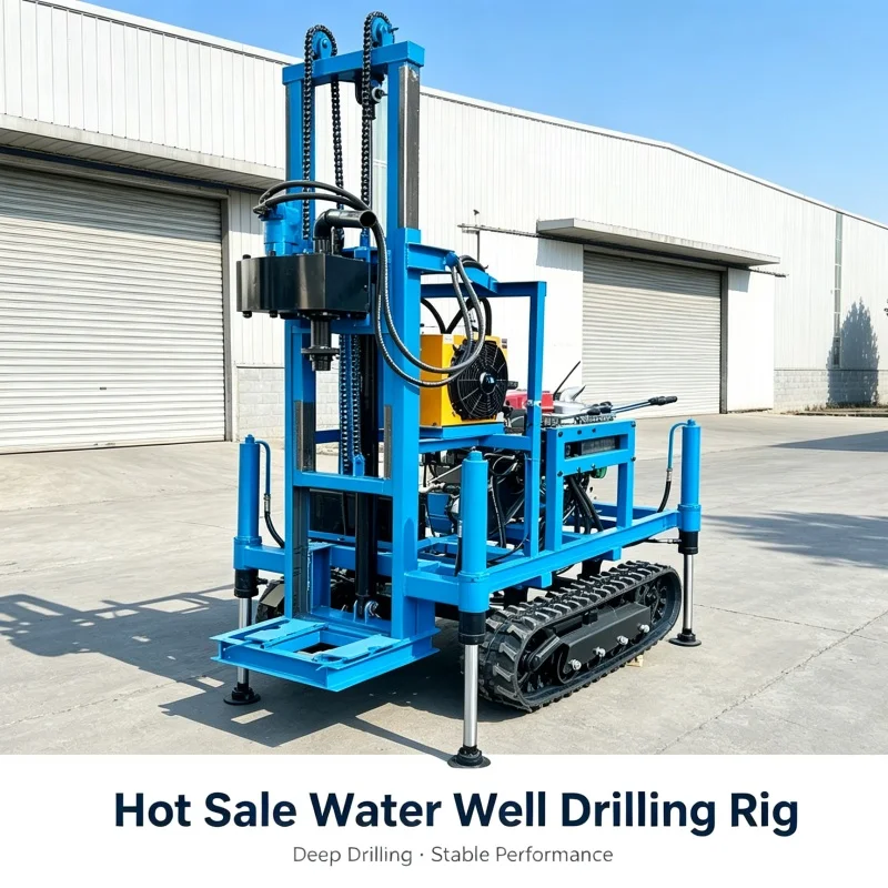 Customized 22‑25 HP Small Crawler Water Well Drilling Rig, Diesel Hydraulic Mobile Drilling Machine for Multi-depth Water Wells