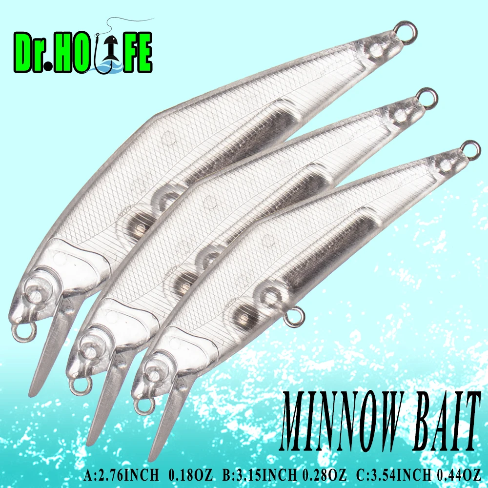 

Dr.Holife, 3 размера, неокрашенные заготовки для воблеров, 7 см/8 см/9 см, плавающая приманка, погремушки, корпус воблеры для рыболовных приманок «сделай сам»