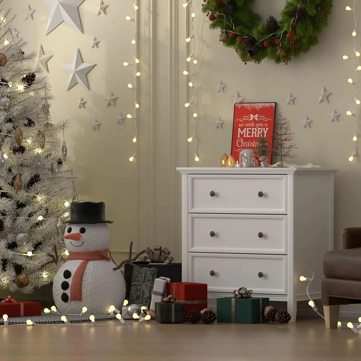 Table de oral et Blanche en Bois Massif avec 3 Broches de Proximité et Station de Recharge, pour Chambre à Coucher